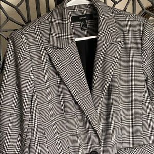 Oversized plaid blazer